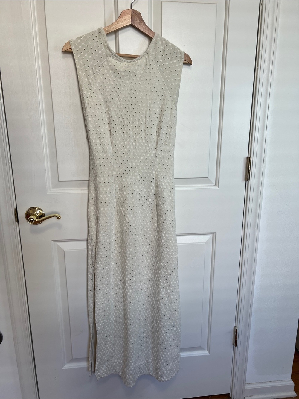 Free People Cream Eyelet Sleeveless Maxi Dress - Picture 2 of 16